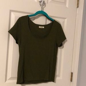 Madewell green scoop neck tee EUC